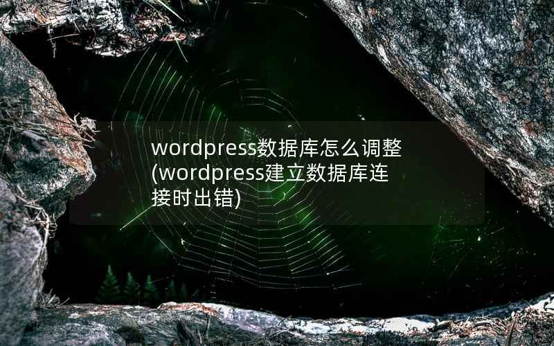 wordpress数据库怎么调整，wordpress建立数据库连接时出错