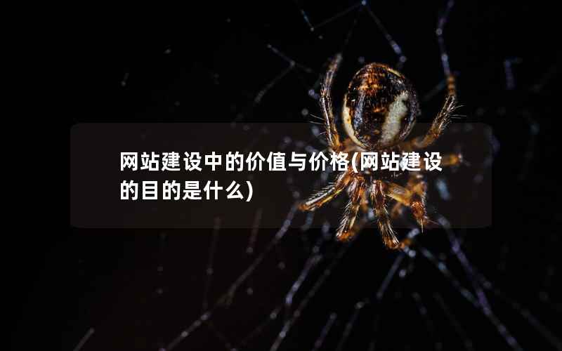 网站建设中的价值与价格，网站建设的目的是什么