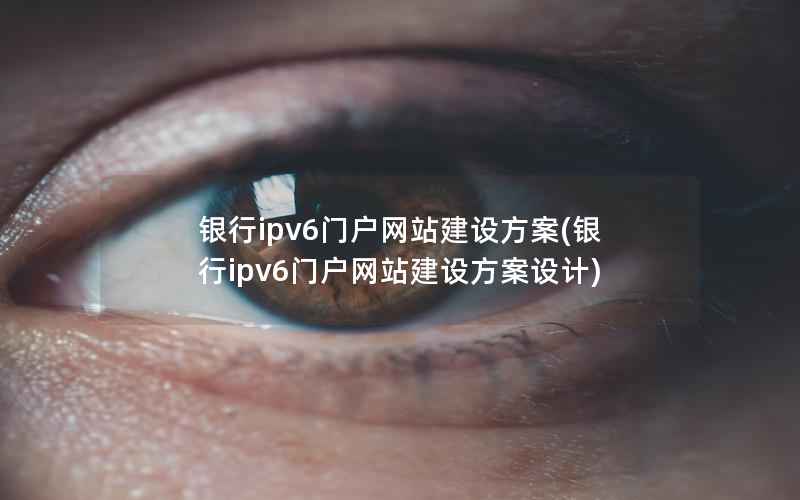 银行ipv6门户网站建设方案，银行ipv6门户网站建设方案设计